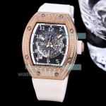 Replica Richard Mille RM010 Automatic Skeleton Watch Diamond Bezel Rose Gold Case
